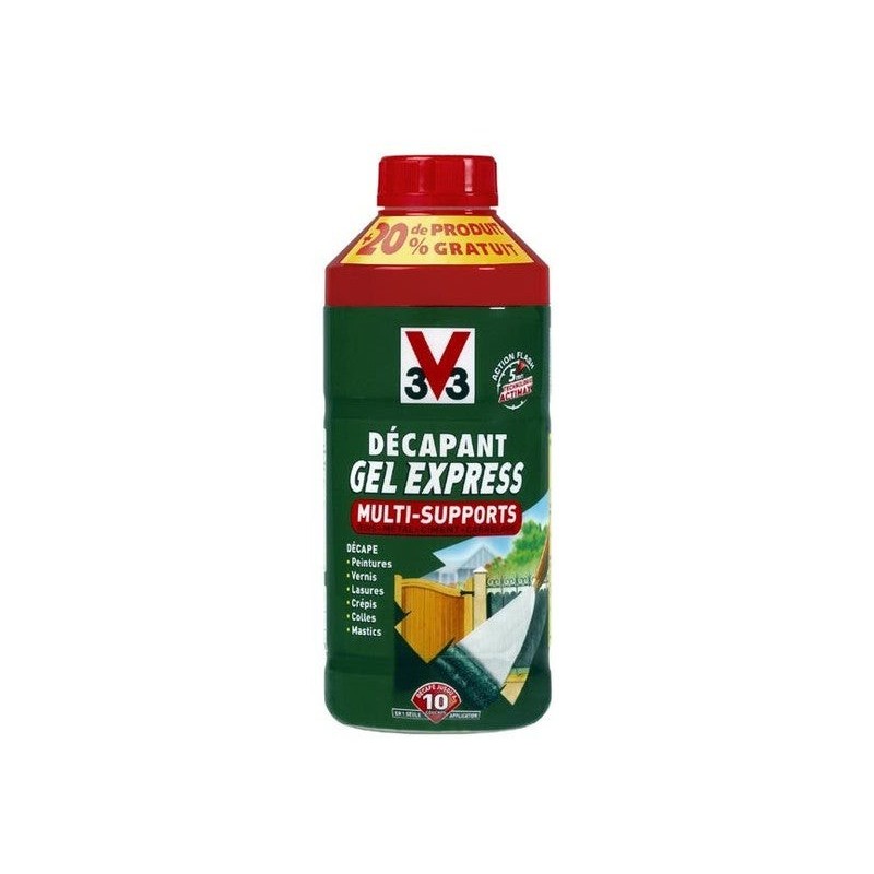 Décapant multisupport V33 Gel express 1L+20% gratuit