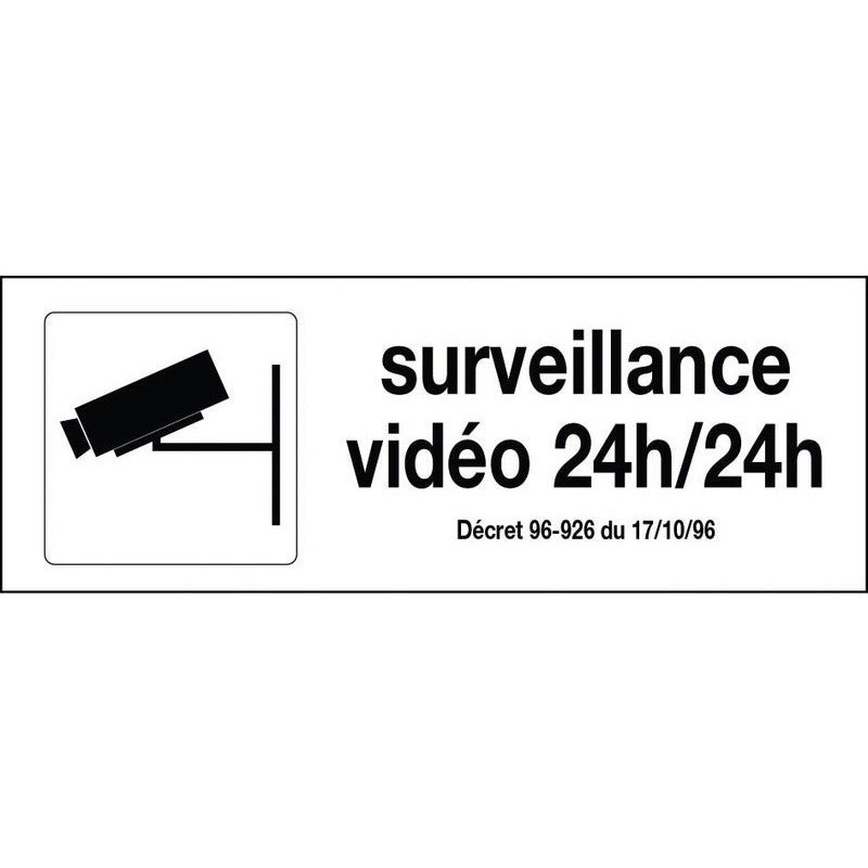 Plaque Surveillance Vidéo En Plastique