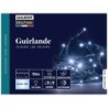 Guirlande extérieur solaire 100 led 1,2v blanc pur, 2 fonctions fixe/flash, câble vert 10 m