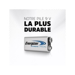 Pile Lithium 9 V, 1.5 V, Energizer