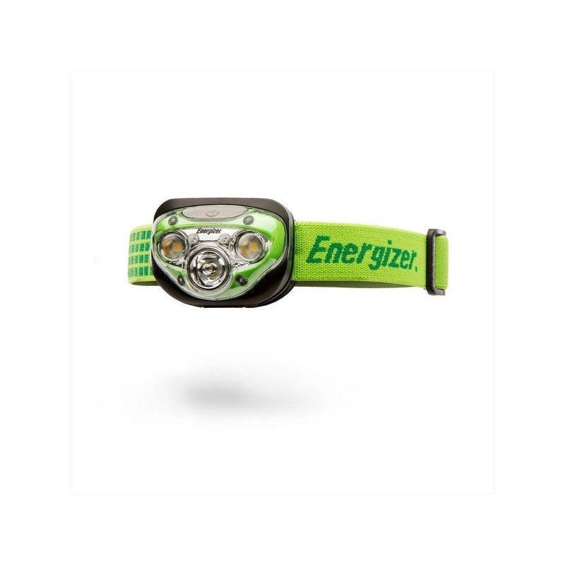 Lampe frontale piles 7 modes 250 lm 80 mètres verte ENERGIZER