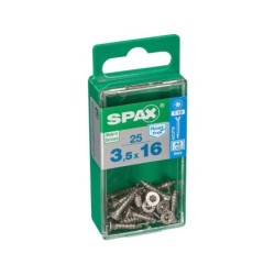 Lot De 25 Vis Inox Tête Fraisée Torx Spax, Diam.3.5 Mm X L.16 Mm