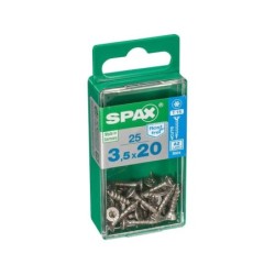 Lot De 25 Vis Inox Tête Fraisée Torx Spax, Diam.3.5 Mm X L.20 Mm