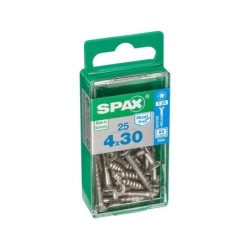 Lot De 25 Vis Inox Tête Fraisée Torx Spax, Diam.4 Mm X L.30 Mm