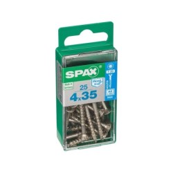 Lot De 25 Vis Inox Tête Fraisée Torx Spax, Diam.4 Mm X L.35 Mm