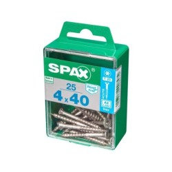 Lot De 25 Vis Inox Tête Fraisée Torx Spax, Diam.4 Mm X L.40 Mm