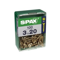 Lot De 100 Vis Acier Tête Fraisée Pozidriv Spax, Diam.3 Mm X L.20 Mm