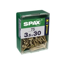 Lot De 75 Vis Acier Tête Fraisée Pozidriv Spax, Diam.3.5 Mm X L.30 Mm