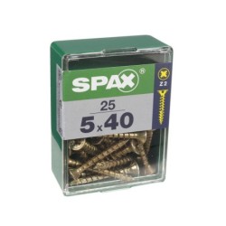 Lot De 25 Vis Acier Tête Fraisée Pozidriv Spax, Diam.5 Mm X L.40 Mm