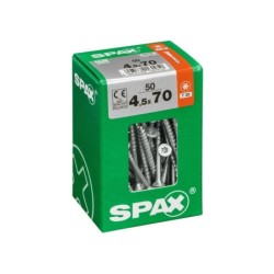 Lot De 50 Vis Acier Tête Fraisée Torx Spax, Diam.4.5 Mm X L.70 Mm