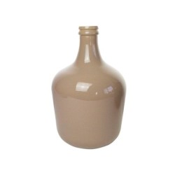 Vase Dame Jeanne verre, beige l.27 x H.42 cm