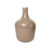 Vase Dame Jeanne verre, beige l.27 x H.42 cm