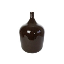 Vase Dame Jeanne verre, marron l.40 x H.56 cm