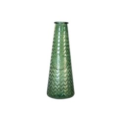 Vase Dame Jeanne verre Mandala, vert l.21 x H.55.5 cm