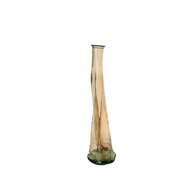 Vase Dame Jeanne verre Everest, beige l.23 x H.80 cm