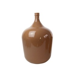 Vase Dame Jeanne verre, marron l.40 x H.56 cm