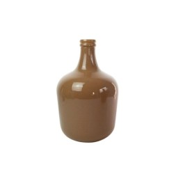 Vase Dame Jeanne verre, marron l.27 x H.42 cm