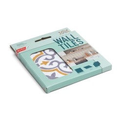 6 credences adhesives dalles murales adhesives Wall Tiles, jamila jaune, 15.2 cm