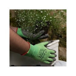 Paire de  gants tactile pour les travaux de jardinage polyuréthane, T unique GEOLIA