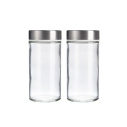 Lot de 2 pots à épices couvercle inox DELINIA