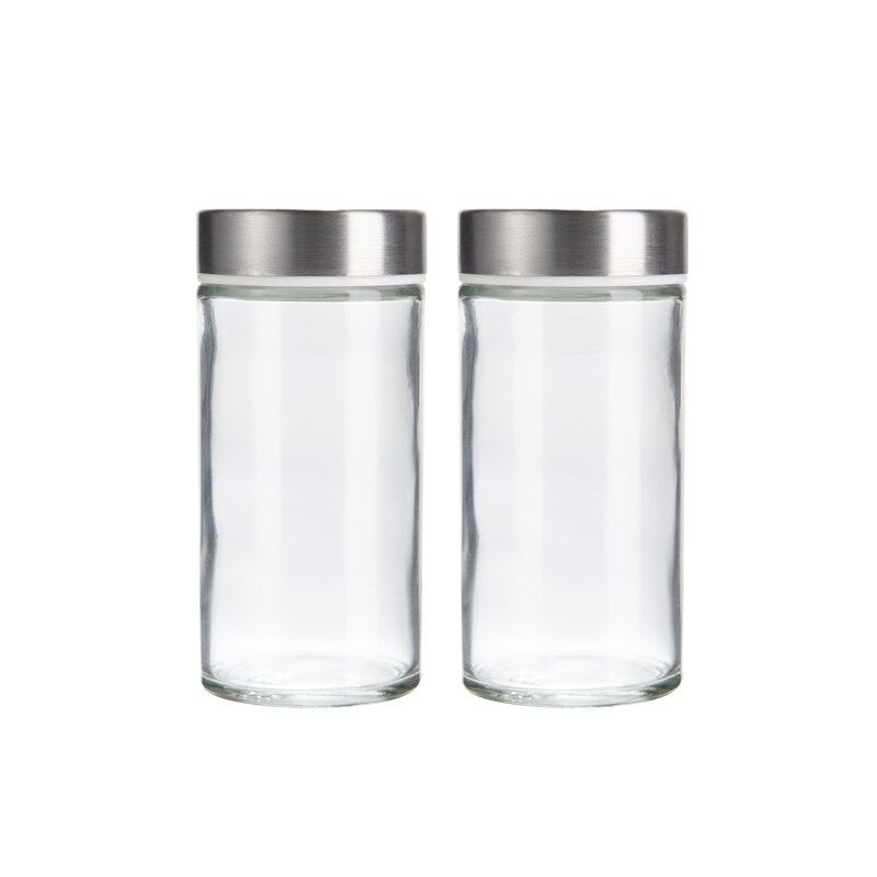 Lot de 2 pots à épices couvercle inox DELINIA