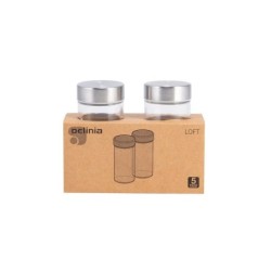 Lot de 2 pots à épices couvercle inox DELINIA