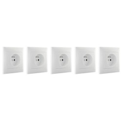 Lot de 5 prises, LEXMAN Lika, blanc