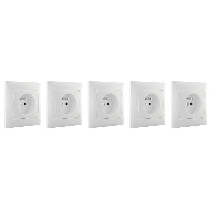 Lot de 5 prises, LEXMAN Lika, blanc