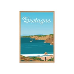 Toile imprimée Plage Bretagne l.65 x H.97 cm