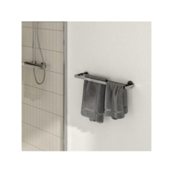 Porte serviette double fixation au choix, SENSEA Essential, 50 cm, chromé