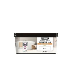 Peinture mur cuisine et bain, LUXENS blanc satin, 2 litres