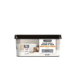 Peinture mur cuisine et bain, LUXENS granit 3 satin, 2 litres