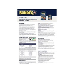 Lasure BONDEX 2en1 haute protection 5 ans chêne moyen satiné 1 L