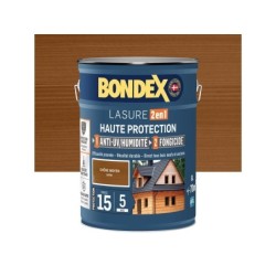 Lasure BONDEX 2en1 haute protection 5 ans chêne moyen satiné 5 L