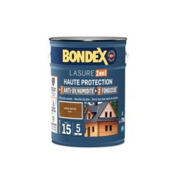 Lasure BONDEX 2en1 haute protection 5 ans chêne moyen satiné 5 L