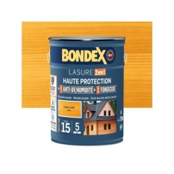 Lasure BONDEX 2en1 haute protection 5 ans chêne dore satiné 5 L