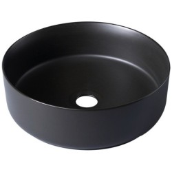 Vasque à poser porcelaine rond Andora Diam.37 cm noir mat