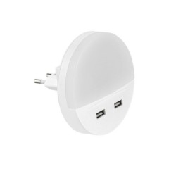 Veilleuse led sur prise avec 2 prises USB Tirpi, INSPIRE, 230 V