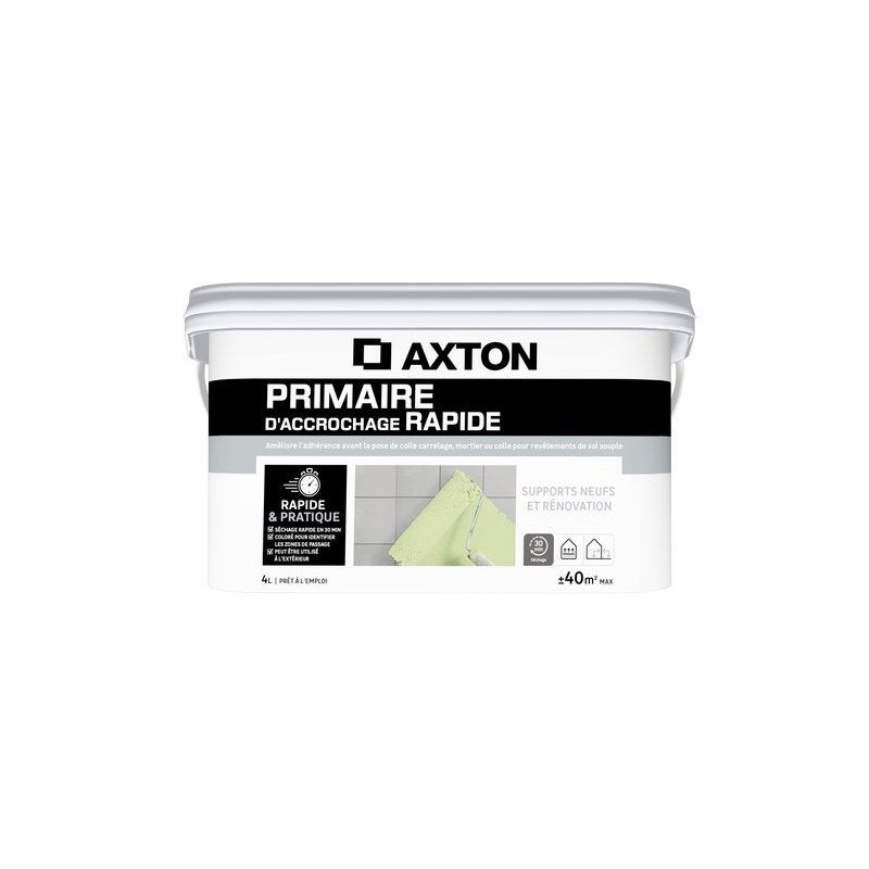 Primaire d'accrochage interieur/exterieur sec en 30 min AXTON 4L