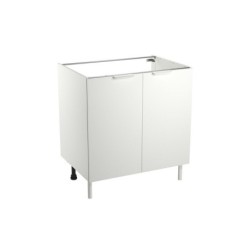 Meuble bas 80cm 2 portes ELEKI blanc