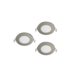 Kit 3 spot à encastrer SDB Kilia led, rond acier, IP65, 2700K-4000K blanc chaud/neutre INSPIRE