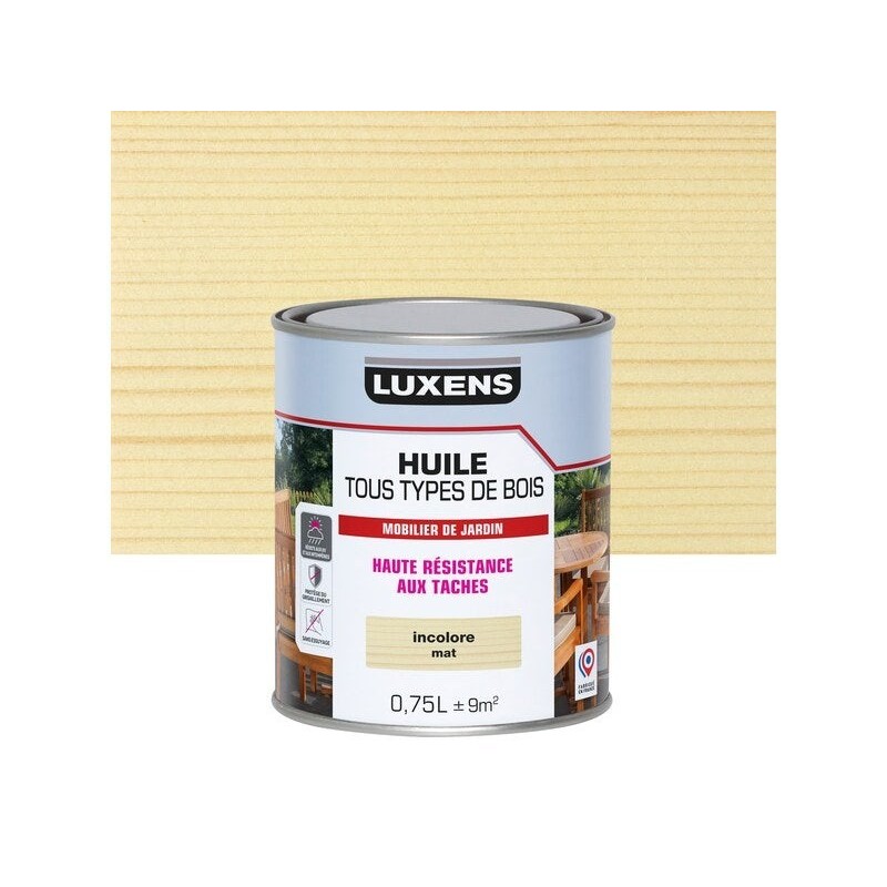 Huile pour bois extérieur LUXENS incolore mat 0.75 l