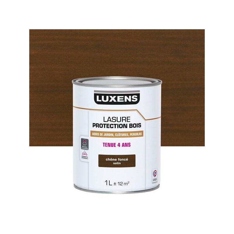 Lasure LUXENS 4 ans chêne foncé satiné 1 litre