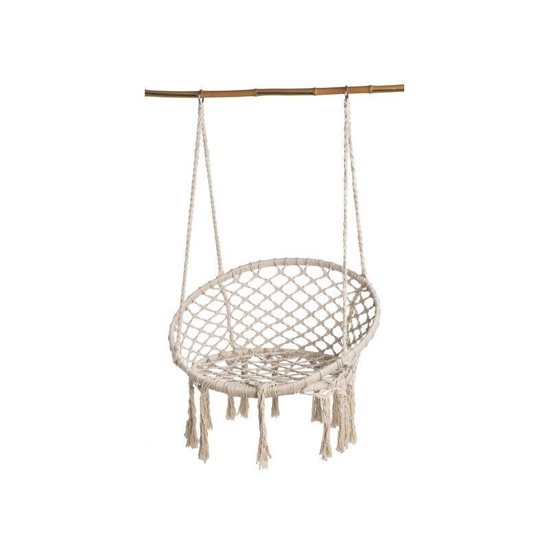 Chaise suspendue macramé, beige l.80 X L.60 X H.110