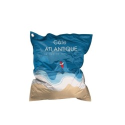 Pouf imprimé Atlantique, L.140 x H.20 cm