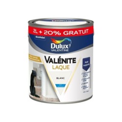 Peinture boiserie blanc mat DULUX VALENTINE Valenite 2.5L+20% gratuit