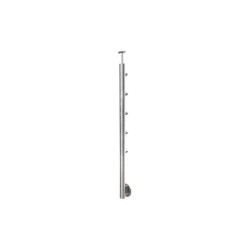 Poteau garde-corps Inox gris pose latérale Noxi, H.112 cm, ARTENS