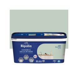 Peinture mur, RIPOLIN cuisine et bain, 2 litres, vert palatino satin