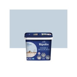 Peinture mur, RIPOLIN cuisine et bain, 0.75 litre, bleu maraone satin