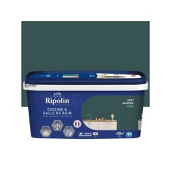 Peinture mur, RIPOLIN cuisine et bain, 2 litres, vert armerie satin